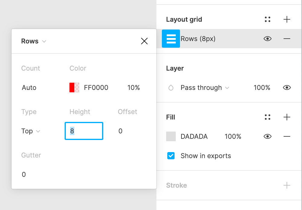 baseline grid 8px settings